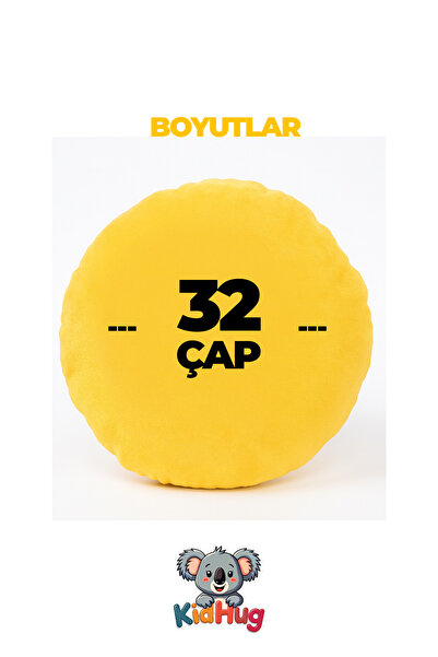 KidHug Emoji Surat Peluş Yastık – Yumuşak Peluş Dekoratif Emoji Yastık 33 cm | 5 Farklı Renk Seçeneği