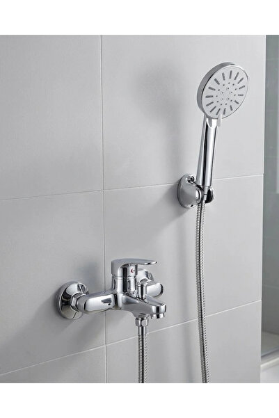 Epilons طقم دش كريمي من 4 مراحل مع رأس دش يدوي وخرطوم حلزوني وحامل جداري