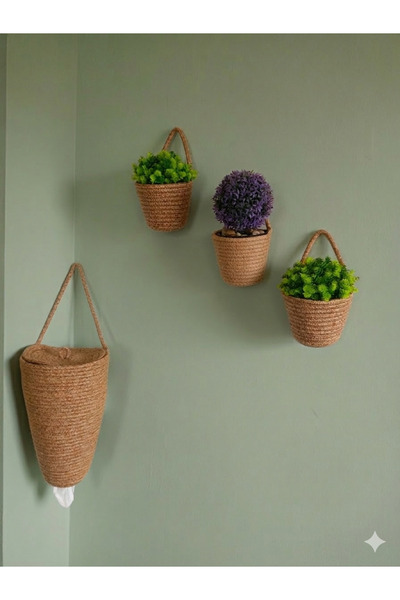 ENA Poşetlik, saksılık, mini saksı, hasır sepet, mutfak düzenleyici