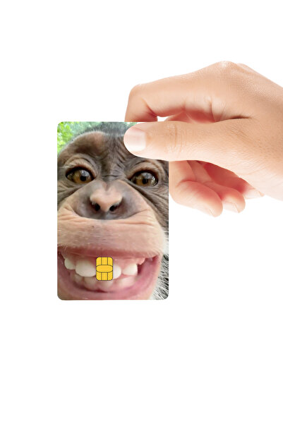 Huggy Craft Sırıtan Maymun Temalı Parlak Kredi/Banka Kart Kaplama Sticker