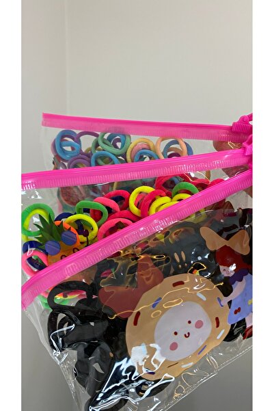 SELUVİA 100 Adet Kız Çocuk Mini Lastik Toka Seti – Çantalı Bebek ve Çocuk Saç...