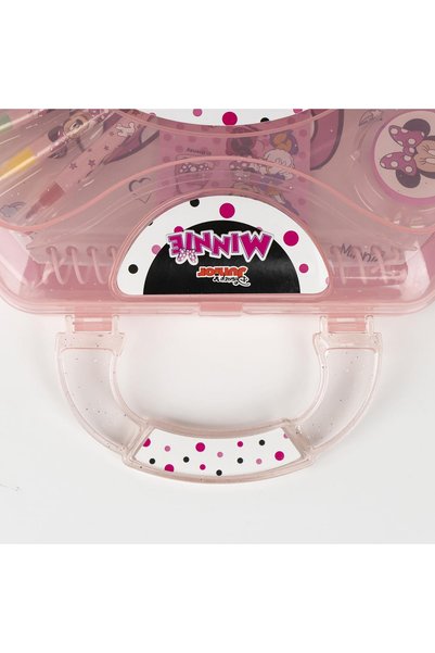 Minnie Mouse Set de colorat, Minnie, servietă, 30 de pagini, 10 piese, roz, 3 ani, 10 ani