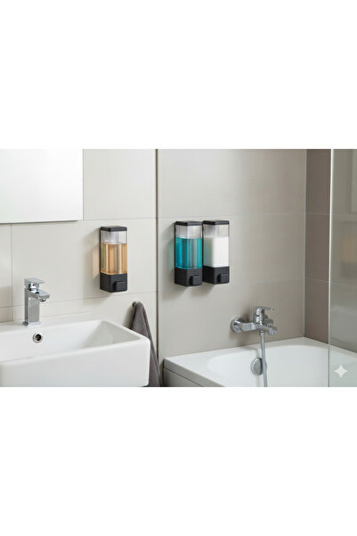 DLN SHOP 3 Pieces Wall Mounted Liquid Soap Dispenser Shampoo Dispenser. Both ...