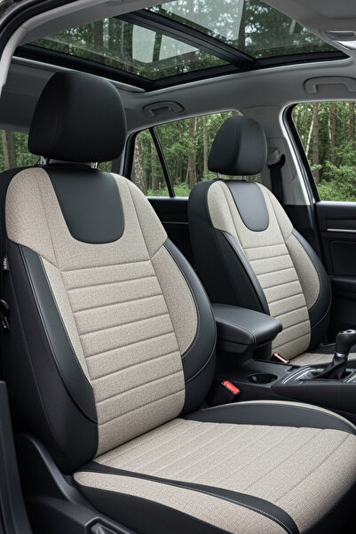 SM OTO KILIF Lifos Series Cotton Fabric Universal Car Seat Cover Full Set