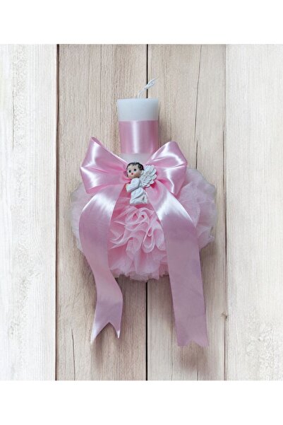 Your Baby Store Lumanare botez ingeras – roz, 35 cm