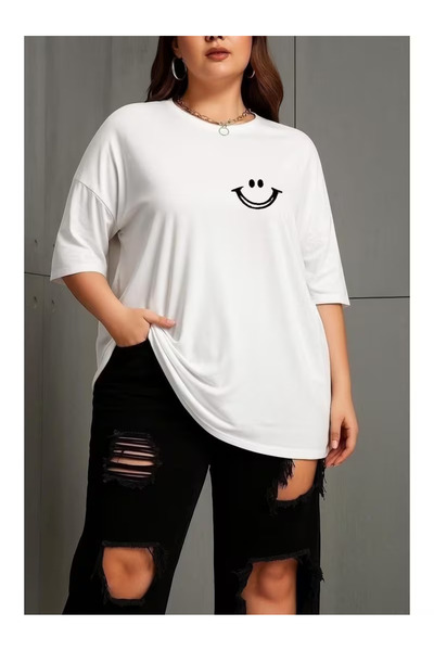 ZEMLİYA Unisex "Smile" Printed T-Shirt -Modern Style