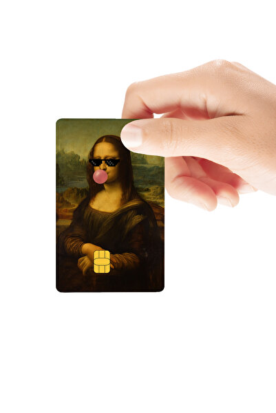 Huggy Craft Mona Lisa Sakızlı Gözlüklü Mizahi Temalı Parlak Kredi/Banka Kart ...