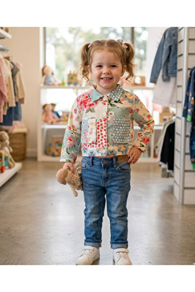 nk kids Patchwork Patterned Thin Jacket