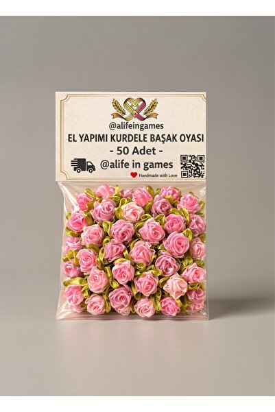 a life in games Ribbon Flower Embellishments 50 Pieces – Handmade Ribbon Flow...