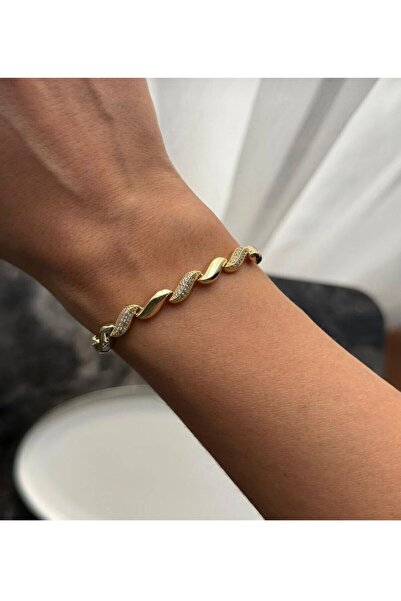 Gülce Örgü Halat Model Taşlı Bileklik