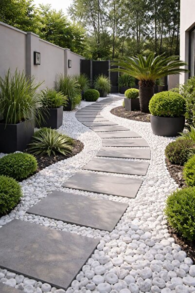 Rios Home Beyaz Dolomit Taş 4-6 Cm 10 Kg Dekoratif Bahçe Peyzaj Çakıl Taşı Sa...