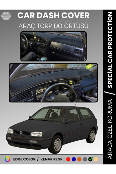 e-biz غطاء لوحة القيادة الأمامية لسيارة فولكس فاجن جولف 3 (1991-1997) يحمي ال...