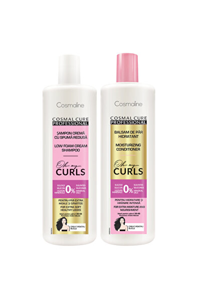 COSMALINE Set profesional de îngrijire a Părului Creț: Șampon 500 ml + Balsam...