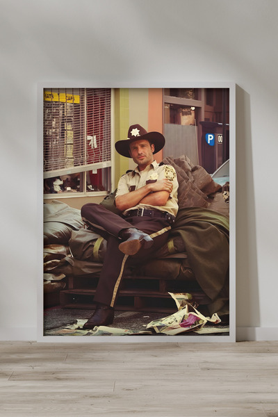 FGHGF Rick Grimes Seri 009 The Walking Dead Çerçevesiz Poster & Duvar Tablosu