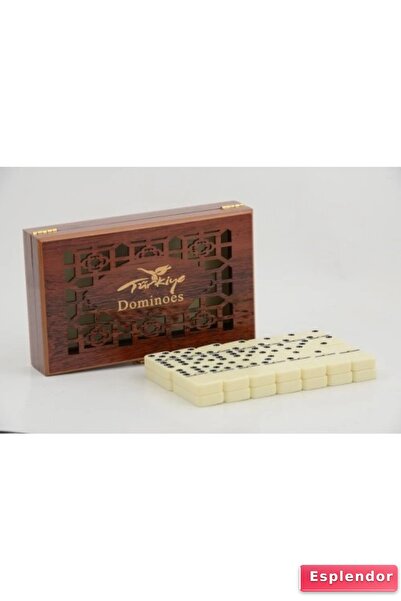 Generic Brand لعبة الدومينو مع صندوق خشبي
