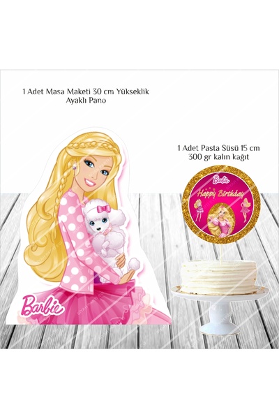 ACRDEKOR Barbi e Doğum Günü Masa Maketi / Pasta Süsü