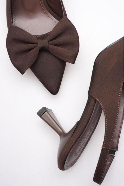Griffa Women's Evening Dress with Fabric Bow and Open Back, Daily Comfortable Heeled Shoes