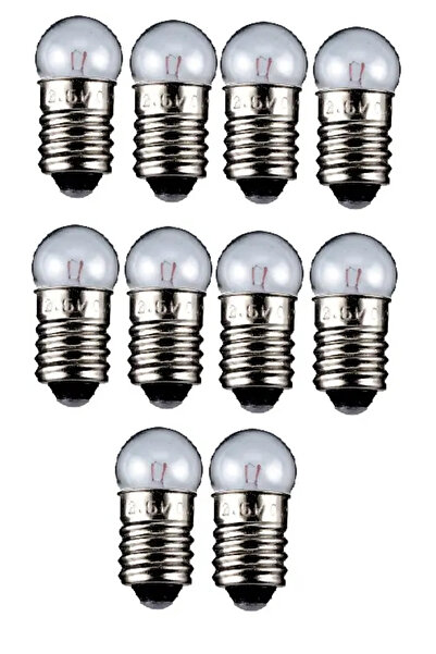 OEM Set of 10 bulbs E10 3.7V 0.3A globe with E10 thread socket Goobay 9324-10