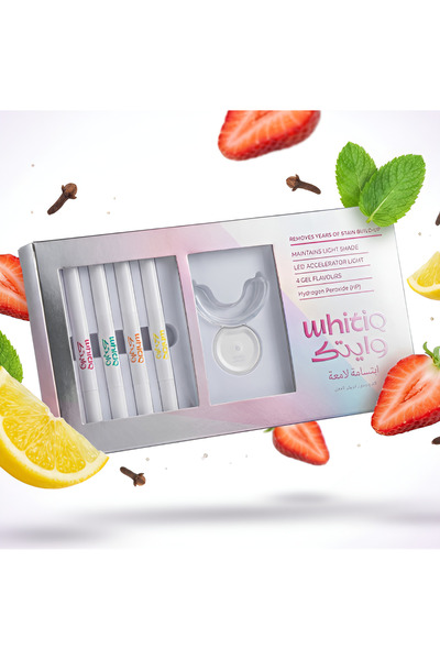 Whitiq طقم تبييض الأسنان اللاسلكي بالضوء - 18% بيروكسيد الهيدروجين - 4 × 2 مل...