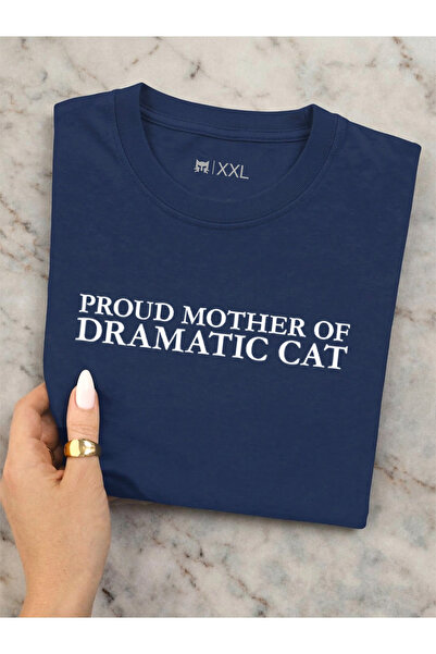 North Whiskers Special Printed T-Shirt for Cat Lovers - Navy Blue 100% Cotton...