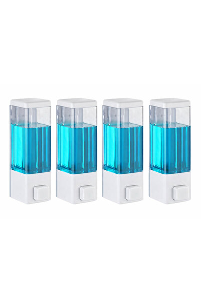 DLN SHOP 4 Pieces Wall Mounted Liquid Soap Dispenser Shampoo Dispenser. Both ...
