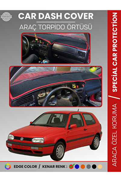 e-biz غطاء لوحة القيادة الأمامية لسيارة فولكس فاجن جولف 3 (1991-1997) يحمي ال...