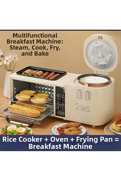 No branded Multifunctional 3-in-1 Breakfast Maker – Sandwich Maker, Steamer &...