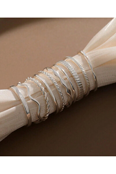 Ervalina 10-Piece Basic Ring and Eklem Ring Set