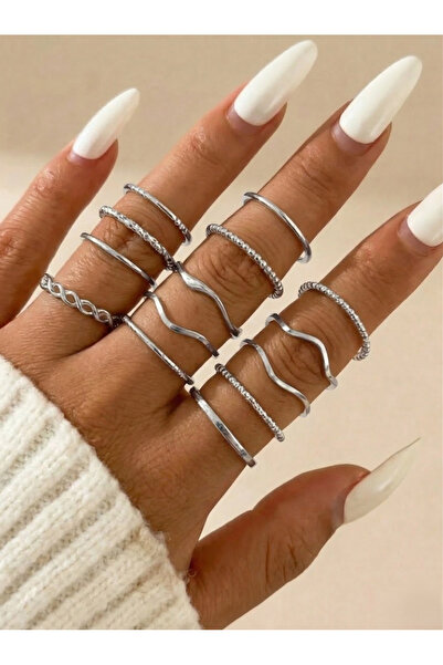 Ervalina 14 Piece Multiple Basic Ring Set
