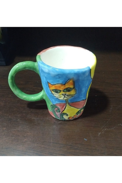 esdekor Ceramic Large Mug Handmade 8X9Cm 1 Piece