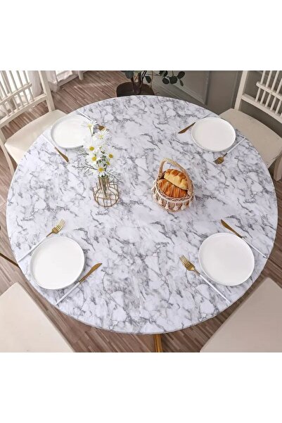 Magdeal Universal waterproof Tablecloth with Stretchy, marble pattern