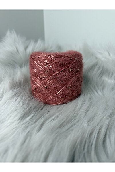 VELİNACOLLECTİON Gül Kurusu Pullu Moher Örgü İpi 100 gr