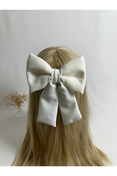 MegssStore مشبك أوتوماتيكي أبيض مزدوج بـ كريب فيونكات