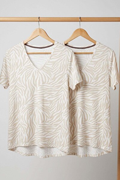 COTENCONCEPT 2 τεμάχια T-Shirt V-Neck Basic Με μείγμα βισκόζης