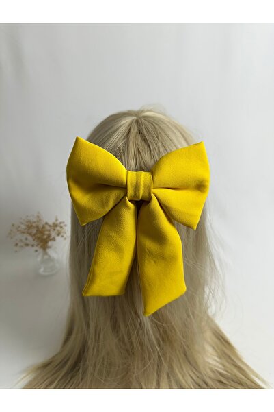 MegssStore Yellow Double Crepe Bow Automatic Buckle