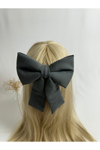 MegssStore مشبك أوتوماتيكي مزدوج بـ كريب فيونكات باللون الكاكي الداكن