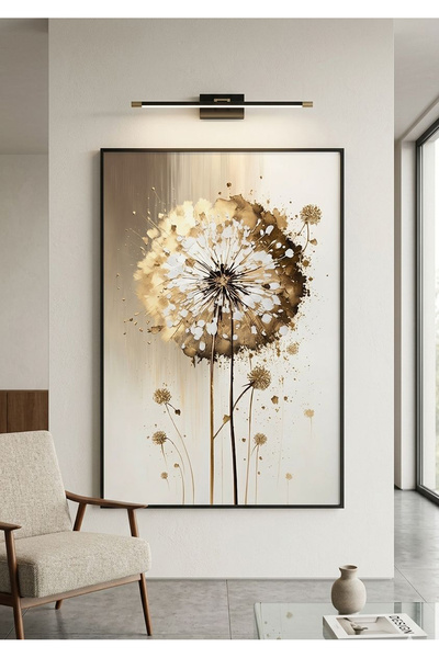 Linacci Single Black Metal Frame Minimalist Sparkling Dandelion Glass Table Set