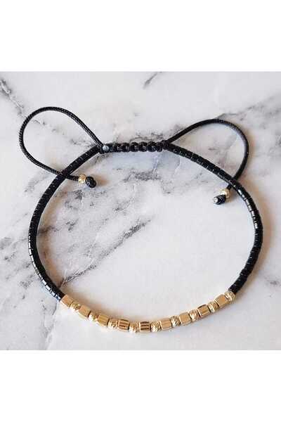 Handmade Unisex bracelet with 14k gold elements