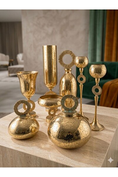 Sembol ENIGMA SALON AKSESUAR VE KONSOL TAKIM GOLD RENK 8 PARÇA