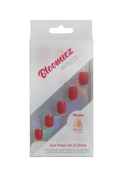 Bloomie's Blooms Self-Adhesive Square Nails - Red