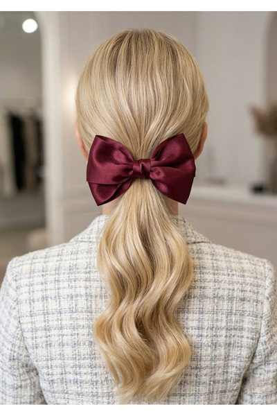 TAŞDELEN AVM Women's Satin Bow Buckle