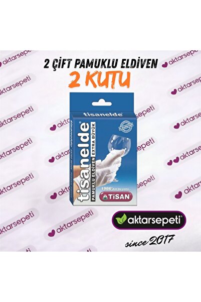 Tisanelde Ekstra Pamuklu Eldiven Büyük Boy | Krem Sonrası Kullanım | 2 Kutu (...