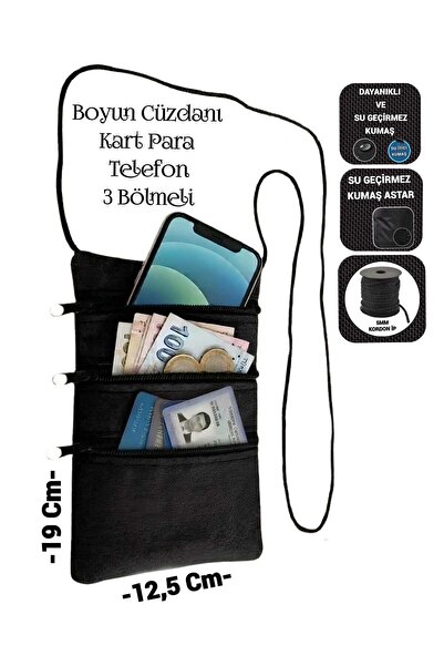 SEVBAGS BOYUN CÜZDANI İPLİ ASKILI CÜZDAN 3 GÖZLÜ 19x12,5cm