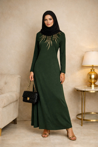 HESNA Women's Transitional Plus Size Size Printed Quality Mother Dress