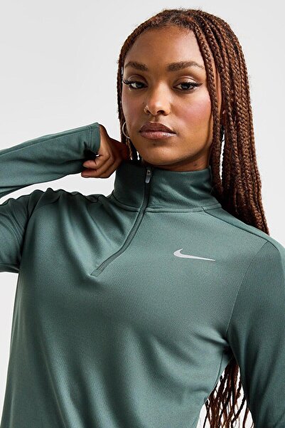 Nike Running Dri-Fit Pacer 1/4 Zip Women's Quarter Zip Dark Green Sweatshirt