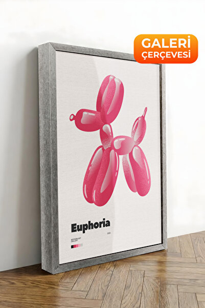 Zestia Εκτύπωση σε καμβά με ασημένιο πλαίσιο Pink Balloon Dog Premium Series ...