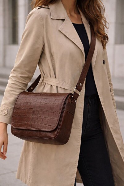 Enba İç ve Dış Ticaret جلد بقر أصلي 100% جلد si، نسائي حقيبة كتف – كروكو منقو...