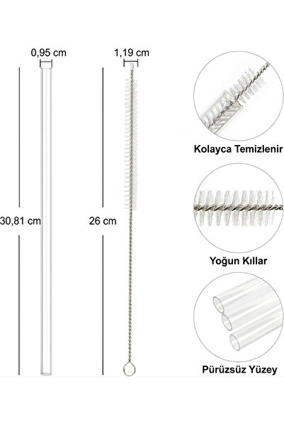 Stanley Tritan Material Replacement Straw Compatible with All Brands and Models 1.18 Lt, 0.89 Lt Cuttable 4 Pieces