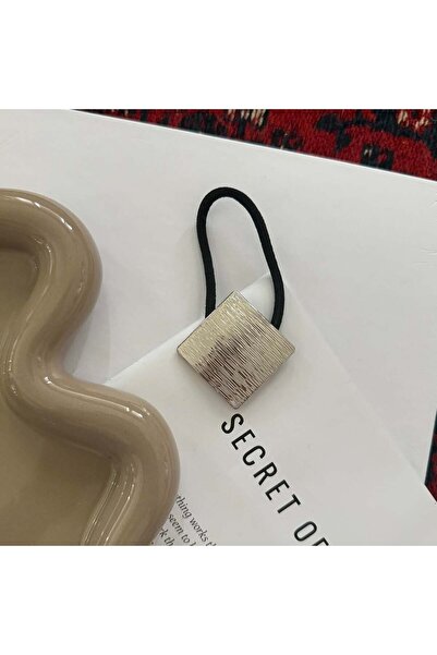 Alice İsstanbul مشبك مطاطي مربع فضي ذو ملمس بارز