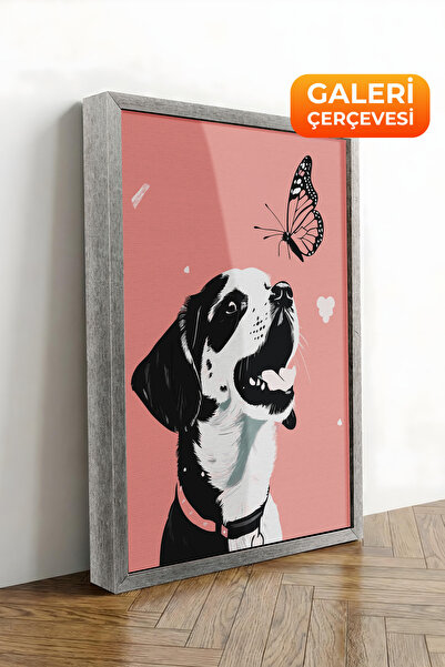 Zestia Εκτύπωση σε καμβά με ασημένιο πλαίσιο, Σειρά Premium Νο 112218 με σκύλ...